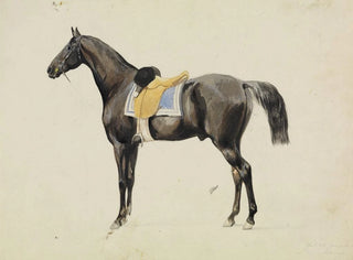 Horse saddle seen from the side, standing on the left - Feodor Dietz — artwork view