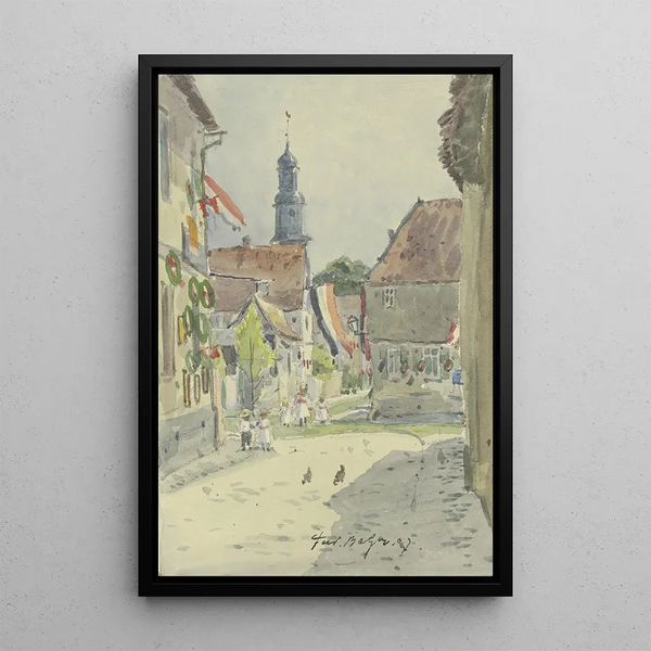 Parish Festival in Rockenhausen - Ferdinand Balzer — framed artwork on a wall