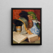 Still life with folios and helmet - Ferdinand Beer — framed artwork on a wall