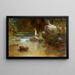 Bathing by the Riverbank - Ferdinand Bellermann — framed artwork on a wall