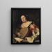 a lady playing the lute - Ferdinand Bol — framed artwork on a wall