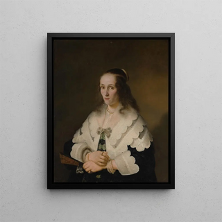 Portrait of a Woman - Ferdinand Bol — framed artwork on a wall