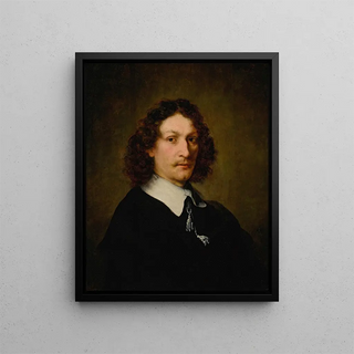 Portrait of a Man (Conflit de cas) - Ferdinand Bol — framed artwork on a wall