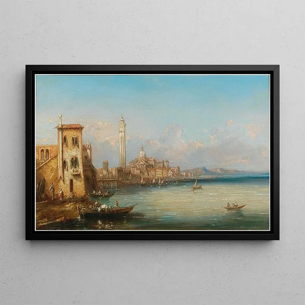 Venice motif painting - Ferdinand Bonheur — framed artwork on a wall