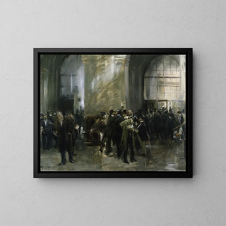 À la Bourse - Ferdinand Brütt — framed artwork on a wall
