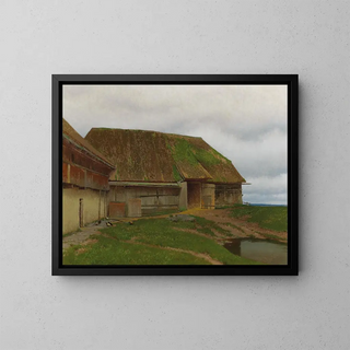 Gray Day Painting - Ferdinand Brunner — framed artwork on a wall