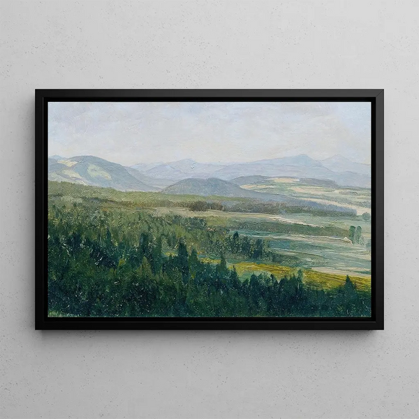 the Bohemian Mountain Range - Ferdinand Engelmüller — framed artwork on a wall