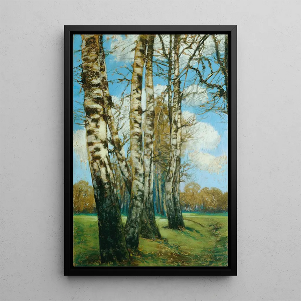 Birches - Ferdinand Engelmüller — framed artwork on a wall