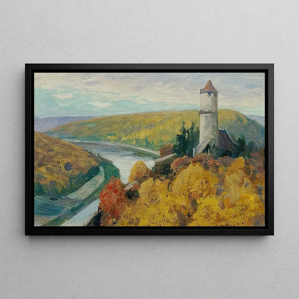 Moldau Painting - Ferdinand Engelmüller — framed artwork on a wall