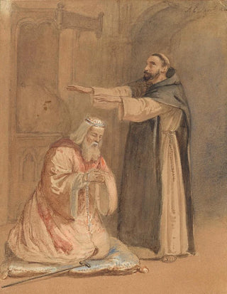 The blessing of a king by a monk - Ferdinand Ernst Lintz — artwork view