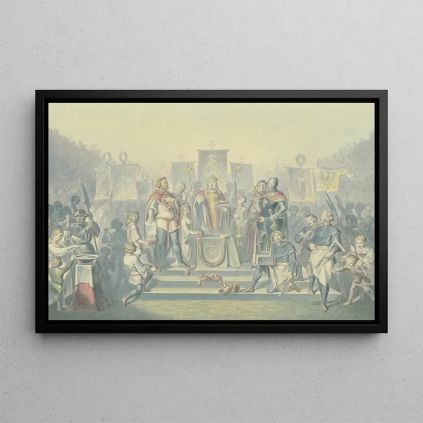 Laying of the First Stone of a Church - Ferdinand Fellner — framed artwork on a wall