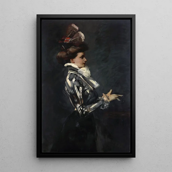 Portrait of a lady - Ferdinand Freiherr von Reznicek — framed artwork on a wall