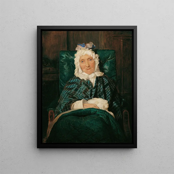 Aloisia Eltz in an armchair - Ferdinand Georg Waldmüller — framed artwork on a wall