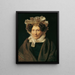 Old woman with a white ribbon bonnet - Ferdinand Georg Waldmüller — framed artwork on a wall