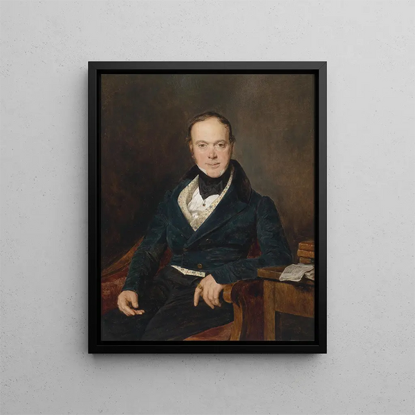 Portrait Painting of August Walter - Ferdinand Georg Waldmüller — framed artwork on a wall