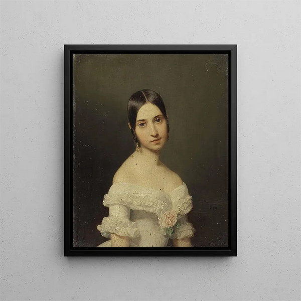 Portrait of a Girl - Ferdinand Georg Waldmüller — framed artwork on a wall