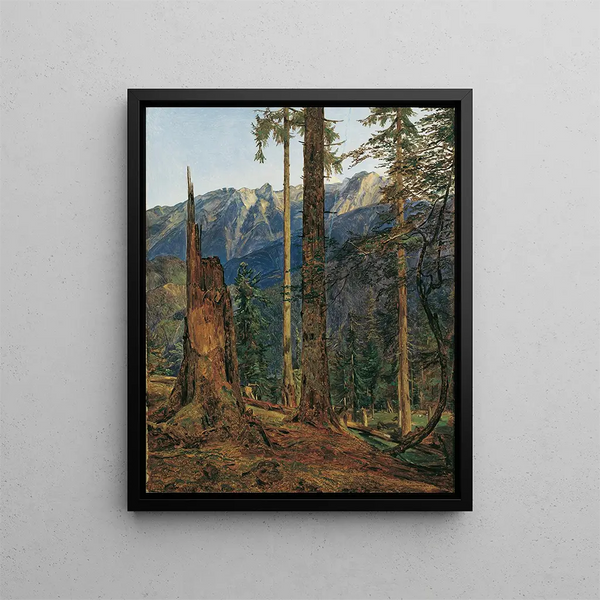 The Höllengebirge near Ischl - Ferdinand Georg Waldmüller — framed artwork on a wall