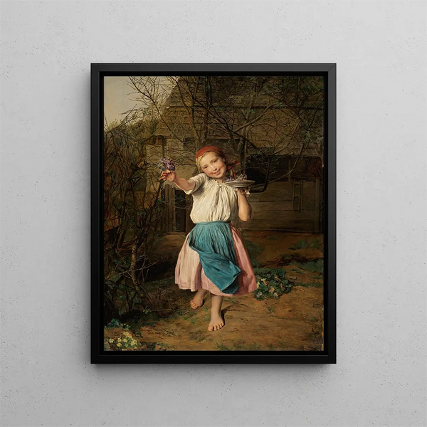 La fille violette - Ferdinand Georg Waldmüller — framed artwork on a wall