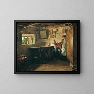 The Old Chest - Ferdinand Georg Waldmüller — framed artwork on a wall