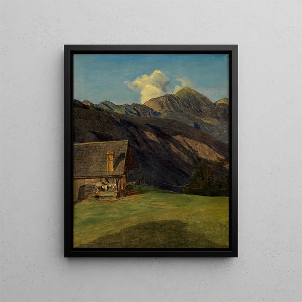 the Alpine refuge on the Hoisenrad near Ischl - Ferdinand Georg Waldmüller — framed artwork on a wall