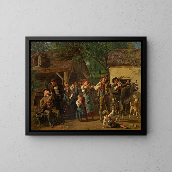 La saisie - Ferdinand Georg Waldmüller — framed artwork on a wall