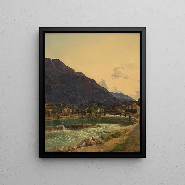 The Traun near Ischl - Ferdinand Georg Waldmüller — framed artwork on a wall