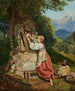 A girl decorates the Mother of God with a rose - Ferdinand Georg Waldmüller — artwork view