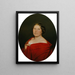 Woman with Salmon Red Cape - Ferdinand Georg Waldmüller — framed artwork on a wall