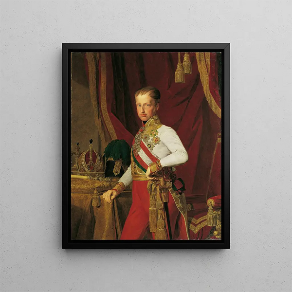 L'empereur Ferdinand Ier d'Autriche - Ferdinand Georg Waldmüller — framed artwork on a wall