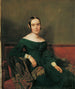 Dame in Vermilion Dress - Ferdinand Georg Waldmüller — artwork view