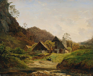 Landscape painting with forge - Ferdinand Georg Waldmüller — artwork view