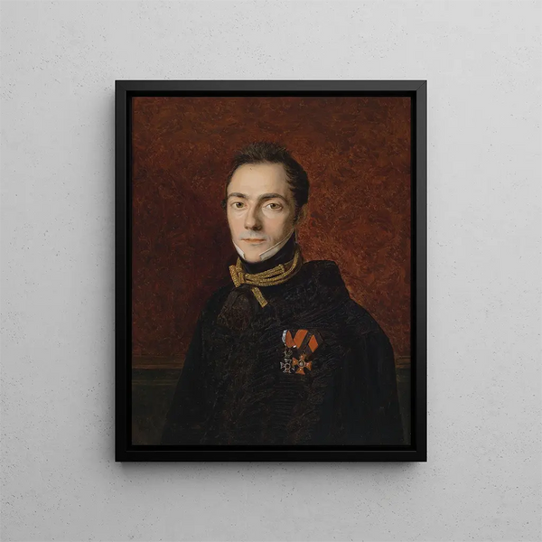 Portrait of Count Apponyi - Ferdinand Georg Waldmüller — framed artwork on a wall