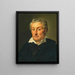 Portrait of a gentleman with wavy white hair - Ferdinand Georg Waldmüller — framed artwork on a wall