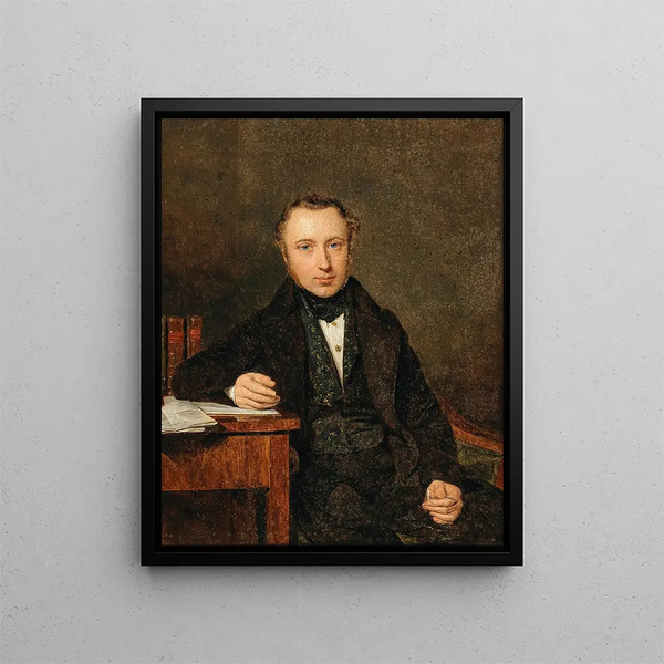 Portrait Painting of Josef von Stadler - Ferdinand Georg Waldmüller — framed artwork on a wall