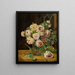 Bouquet de roses à la fenêtre - Ferdinand Georg Waldmüller — framed artwork on a wall