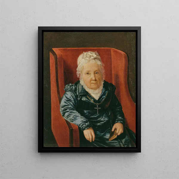 Rosina Wieser in an armchair - Ferdinand Georg Waldmüller — framed artwork on a wall
