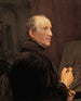 Self-portrait in front of the easel - Ferdinand Georg Waldmüller — artwork view