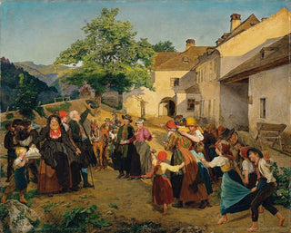 The bride's departure from her parents' house - Ferdinand Georg Waldmüller — artwork view