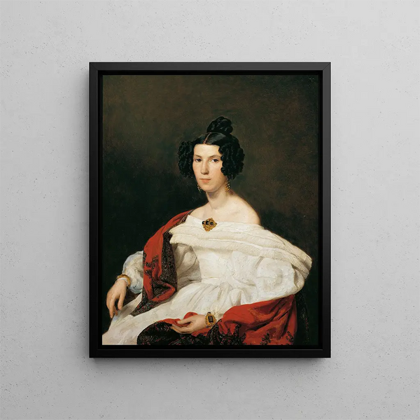 L'Épouse du fonctionnaire de la cour Josef von Stadler - Ferdinand Georg Waldmüller — framed artwork on a wall