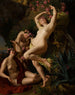 Three Graces crowned with roses - Ferdinand Georg Waldmüller — artwork view