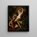 Three Graces crowned with roses - Ferdinand Georg Waldmüller — framed artwork on a wall