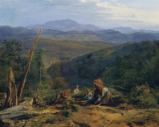 Landscape painting of the Viennese forest with Wildegg Castle - Ferdinand Georg Waldmüller — artwork view