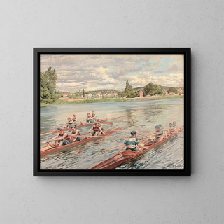 La course d'avirons - Ferdinand Gueldry — framed artwork on a wall