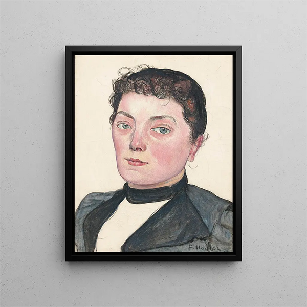 Portrait of an Unknown Young Bernese Woman - Ferdinand Hodler — framed artwork on a wall