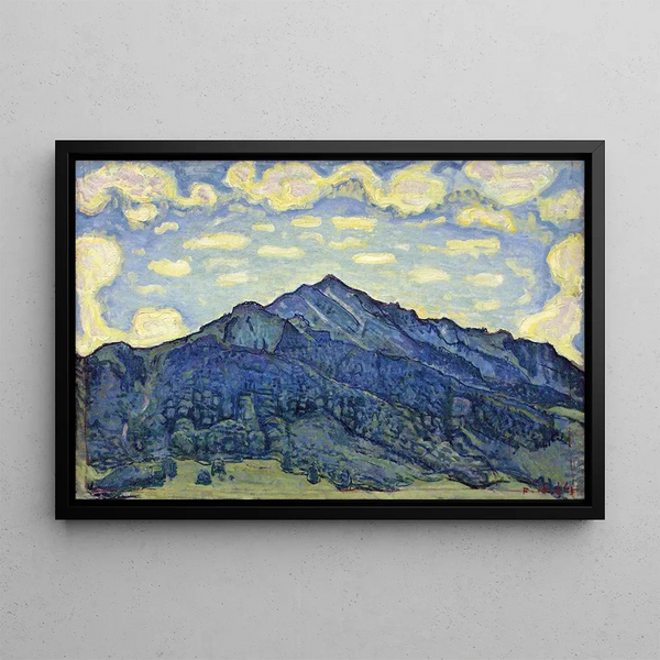 Landscape Painting in the Swiss Alps - Ferdinand Hodler — framed artwork on a wall