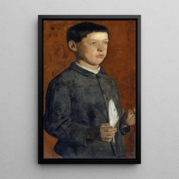 Portrait of August Hodler the student - Ferdinand Hodler — framed artwork on a wall