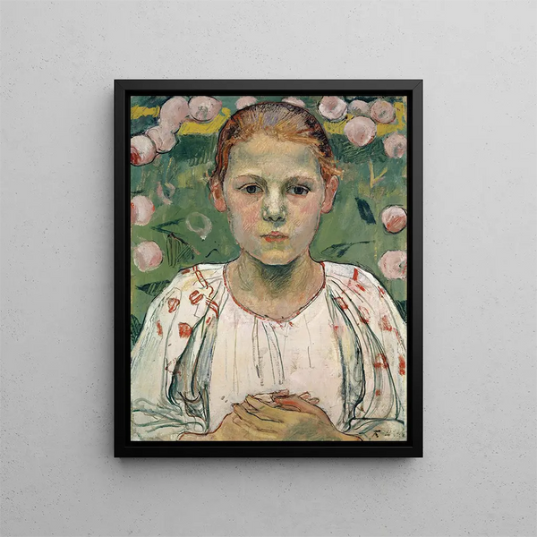 Portrait of Käthe von Bach in the garden - Ferdinand Hodler — framed artwork on a wall