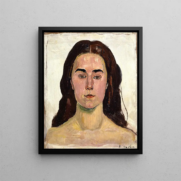 Portrait Painting of Lina Crot - Ferdinand Hodler — framed artwork on a wall