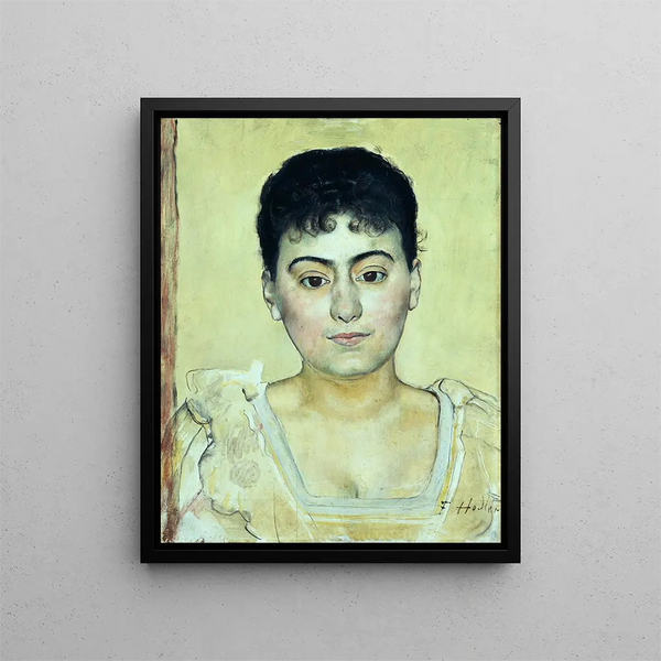 Portrait painting of Madame de R - Ferdinand Hodler — framed artwork on a wall