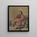 a seated man with a guitar - Ferdinand Hodler — framed artwork on a wall